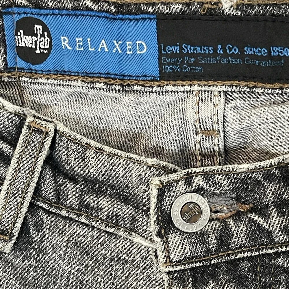 Levi's Vintage‎ SilverTab Gray Denim Jeans Mens 33x30 Fits 32X30 Made In USA Y2K
